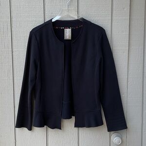 dolan Black Open-Front Peplum Hem Blazer